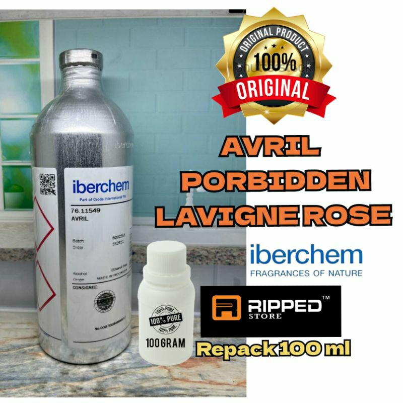 100ML Bibit Parfum Murni Avril Forbidden Rose Original Iberchem
