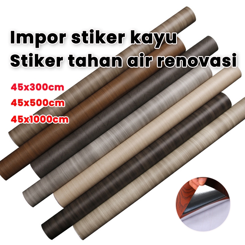 【Istimewa】stiker motif kayu furniture walpaper dinding serat kayu stiker almari kayu wallpaper untuk