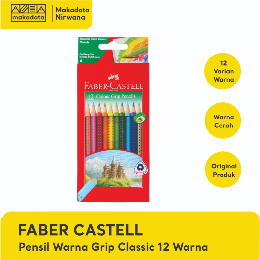 

FABER CASTELL PENSIL/PENCIL WARNA GRIP CLASSIC 12 WARNA (1 PCS)