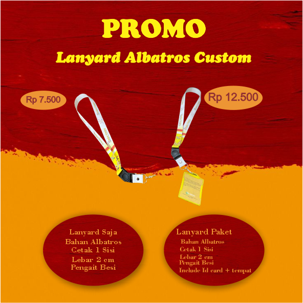 

PROMO LANYARD BAHAN ALBATROS CUSTOM TERMURAH