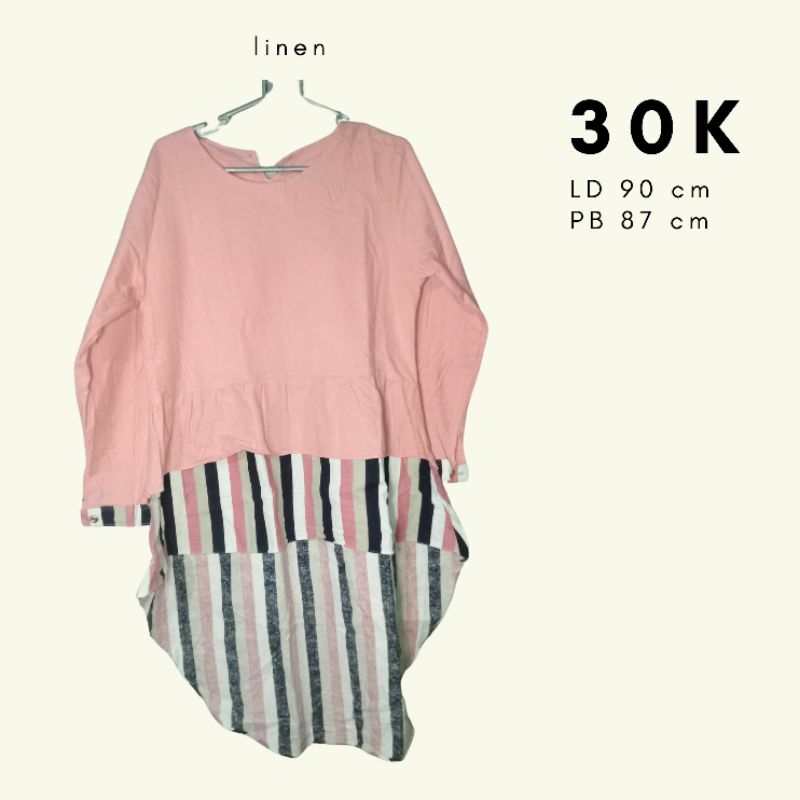 Preloved Kemeja Pink Salur