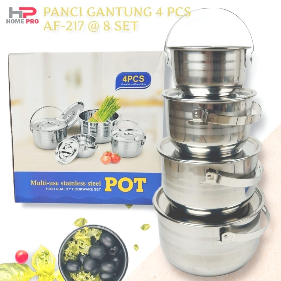 Panci Gantung Susun 4 Home Pro I Panci India Set 4 pc Stainless