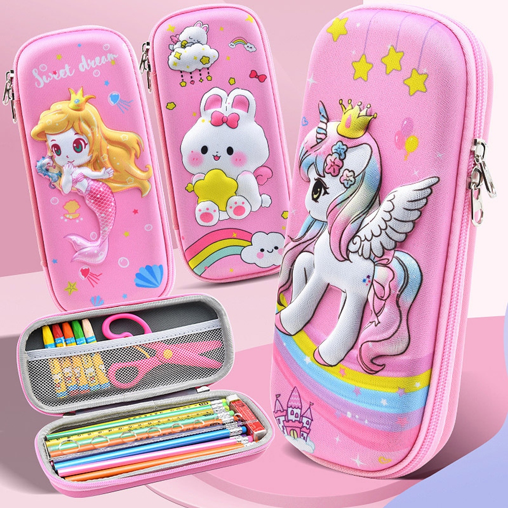 

[Ready Stock] 3D Kawaii Pencil Case Pouch for Girls Boys Unicorn Organizer Cute Pencil Bag Pen Box School Office Supplies Students Stationery