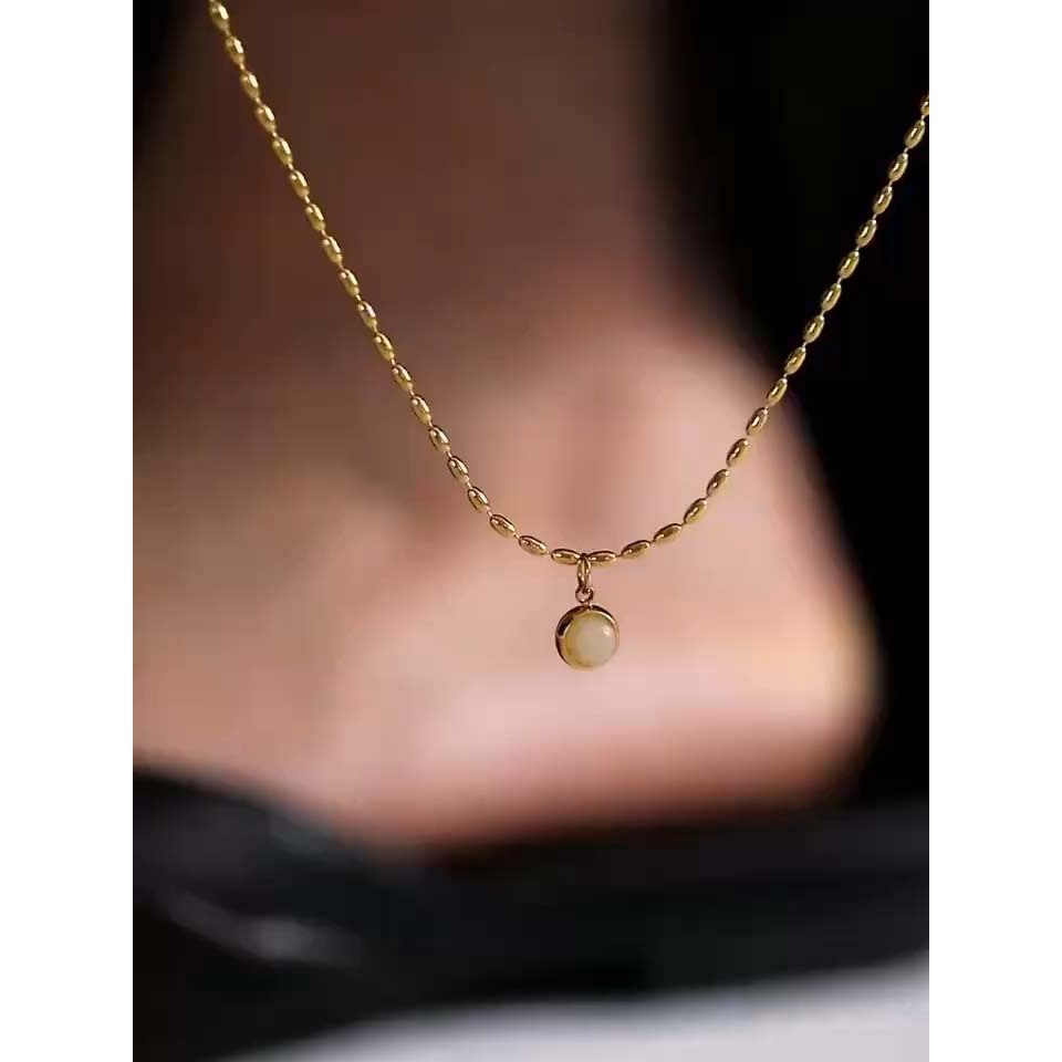 WAJIB PUNYA Wanita Gelang kaki giok manik bulat Wanita aksesori fesyen Gelang kaki emas gelang kaki