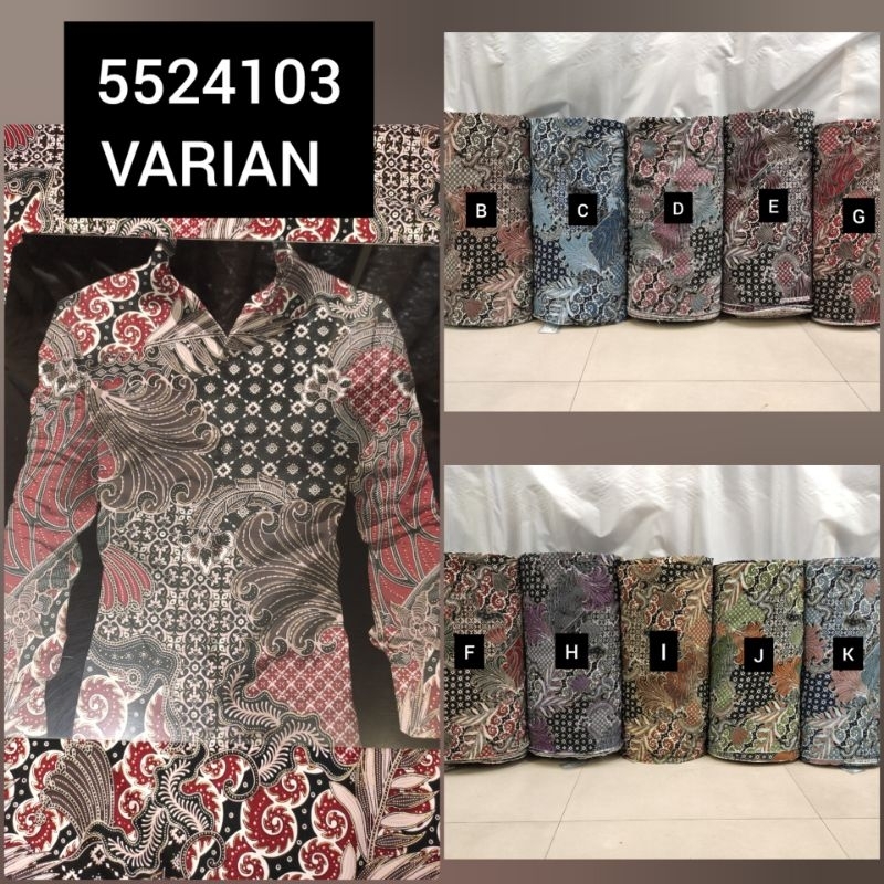 kain Batik Sanwos Motif Daun 24803 VARIAN