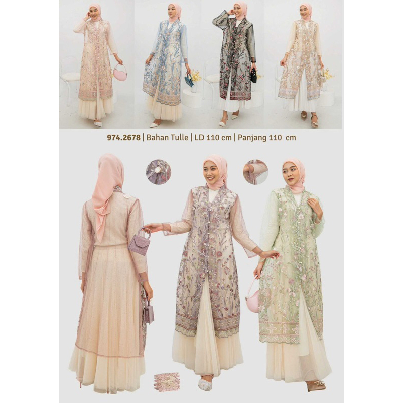 PROMO  Outer Brokat Tile Lengan Panjang atau Pendek