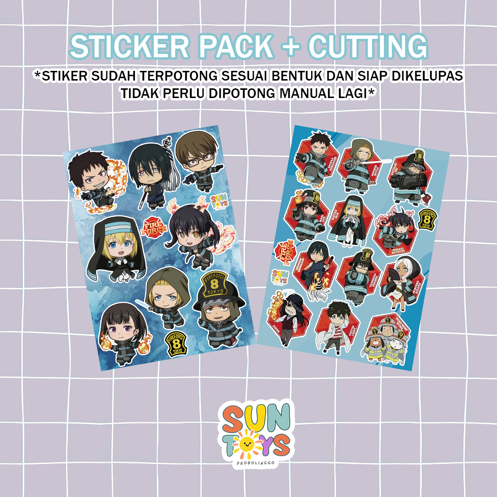 

☀ SUN ☀ Stiker Sticker Pack Anime Fire Force UK A6 Cutting Kisscut