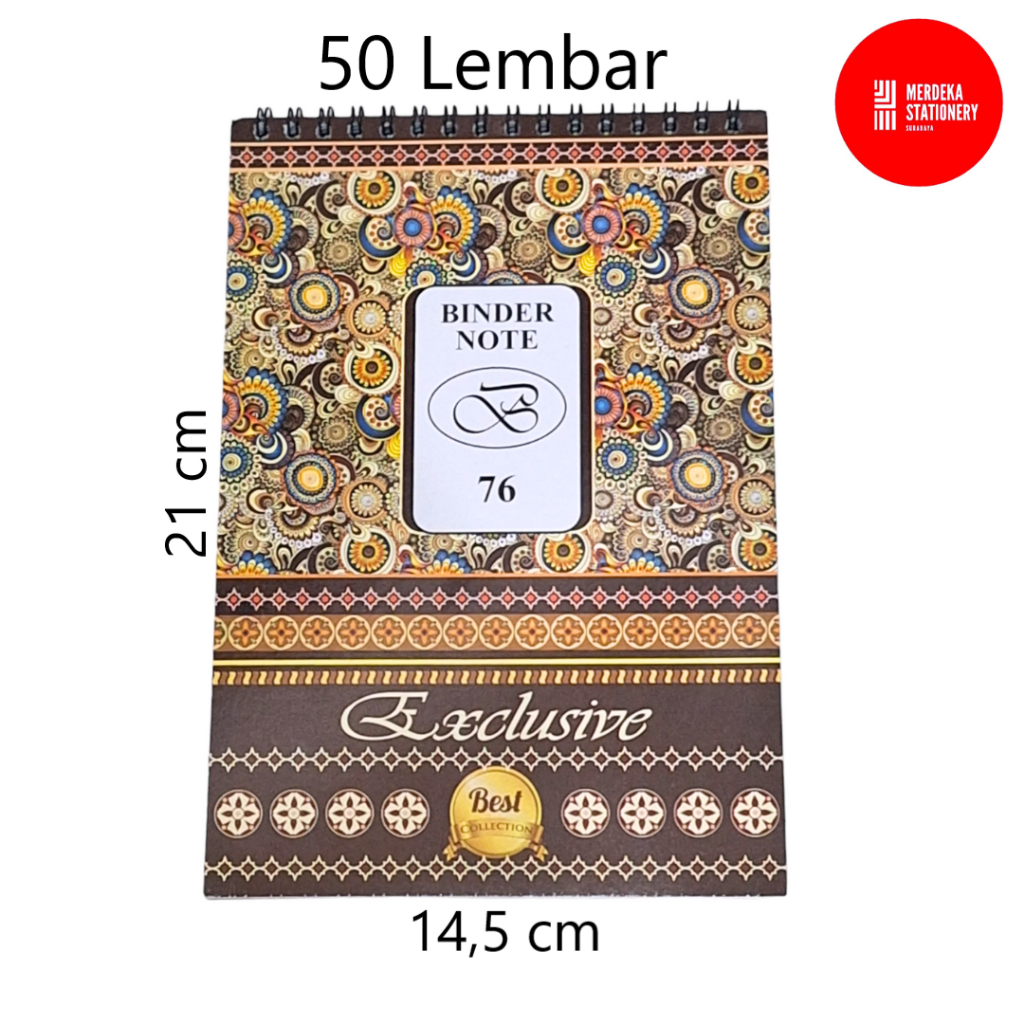 

Binder Note/Notepad/Notebook/Note Book/Note Pad Buku Spiral Batik Exclusive A5 14,5x21 cm 50 lembar