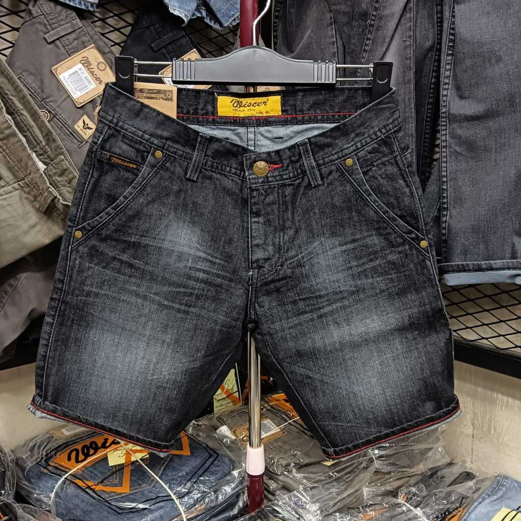 MC WISCER PENDEK JEANS POLOS TERLARIS / CELANA PENDEK PRIA MC WISCER MODEL POLOS TERBARU