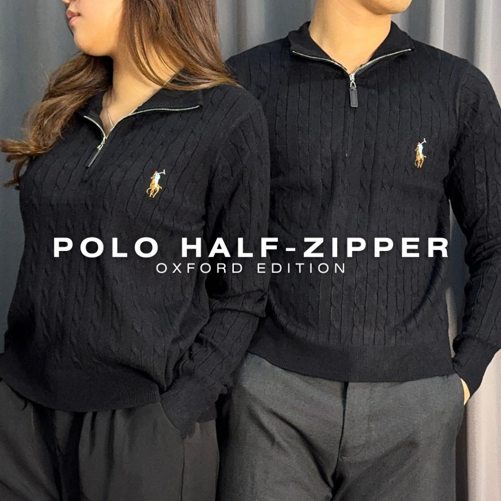 OMS l Polo Ralph Lauren - Sweater Halfzipper Rajut Kepang Wanita Fashion Bangkok