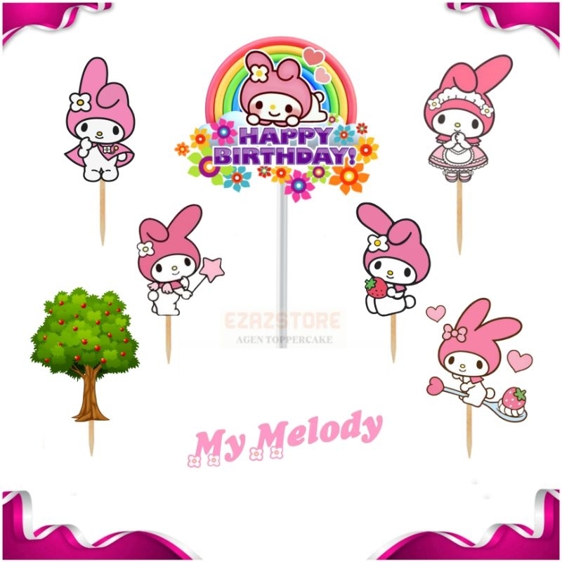 [Whispers] my melody, toper kue my melody,hiasan kue,toper cake, toper tema my melody
