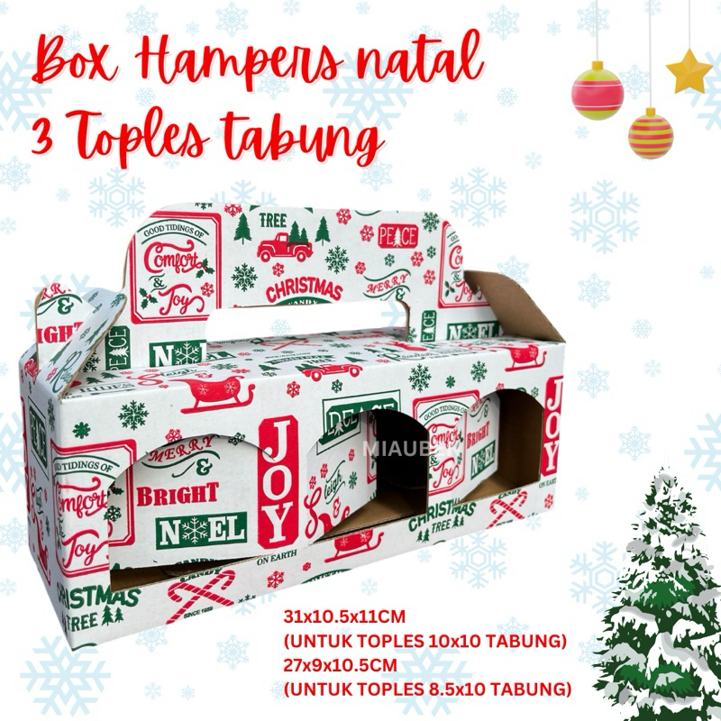 

Box hampers natal isi 3 toples silinder 600ml