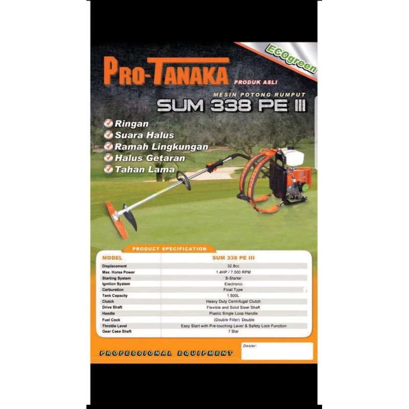 MESIN POTONG RUMPUR PRO TANAKA SUM 338 PE III ENGINE BRUSH CUTTER PRO TANAKA SUM 338 PE III