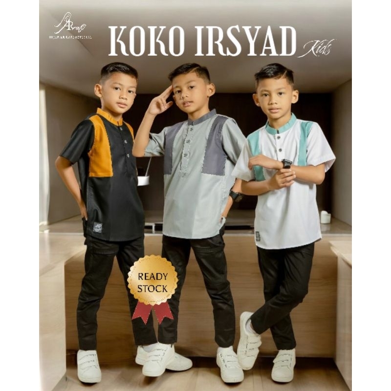 [BISA COD]KOKO IRSYAD ARRAFI/KOKO ANAK/KEMEJA ANAK/POLOS/KIDS/BAJU ANAK/BAJU ATASAN