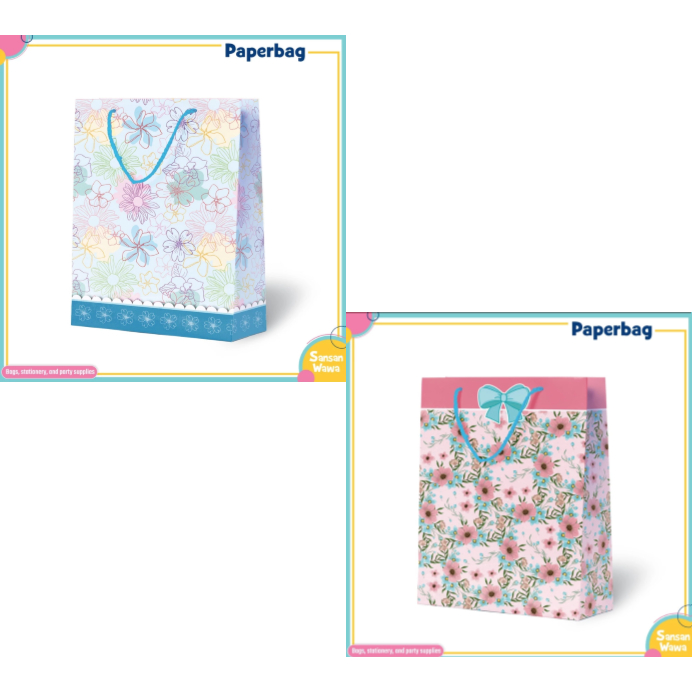 

PAPER BAG MOTIF / HAMPERS BAG / GOODIE BAG / SOUVENIR BAG / TAS KADO MOTIF / GIFT BAG / PAPER BAG SANSAN WAWA TANGGUNG 23 CM x 8 CM x 30 CM