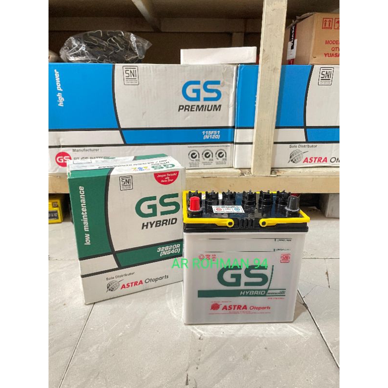 Aki Accu Gs Haybrid Ns40 Siap Pake Mobil Suzuki Carry, Futura,Real Van