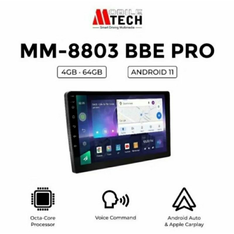 Head Unit Android 9 inch MTECH MM-8803 BBE PRO Ram 4GB Rom 64GB Voice Command 9inch Mobil MM8803 MM 