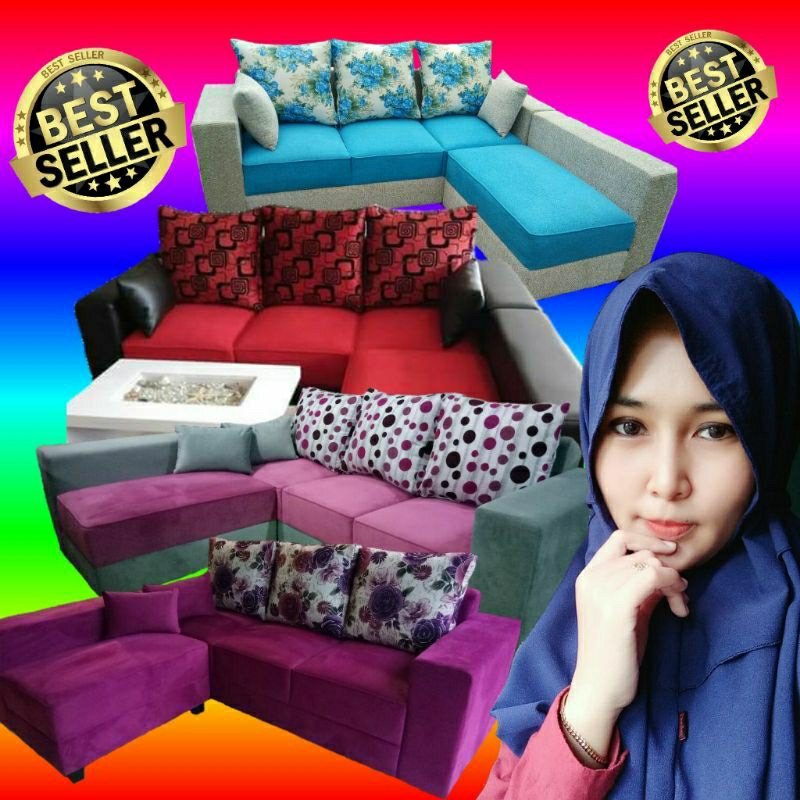 sofa L minimalis di bawah 2 jt