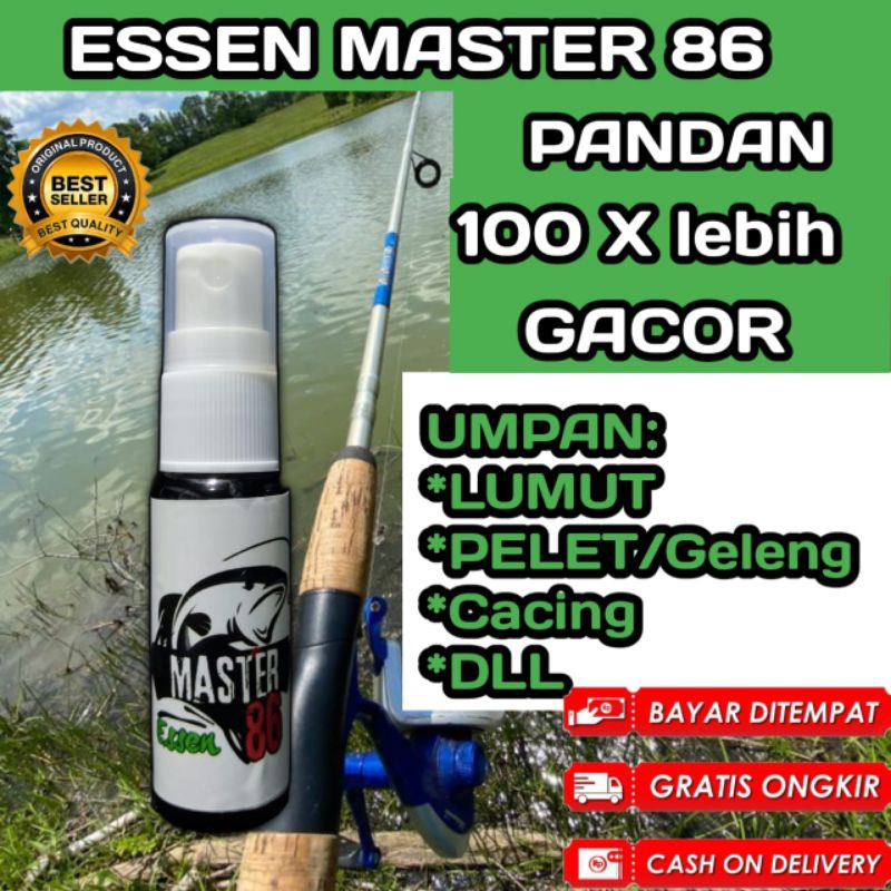 Essen isi 30 ml master86 rasa Pandan 100 % pemikat ikan Mas super Nila Mujair mujaer  lele super bab