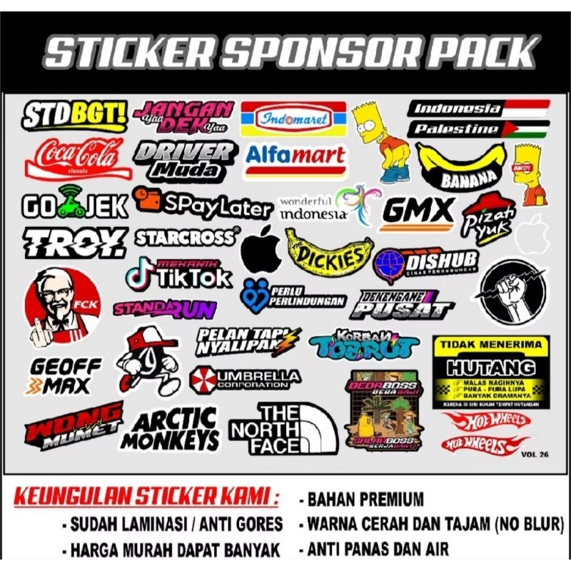 

stiker nama dan logo