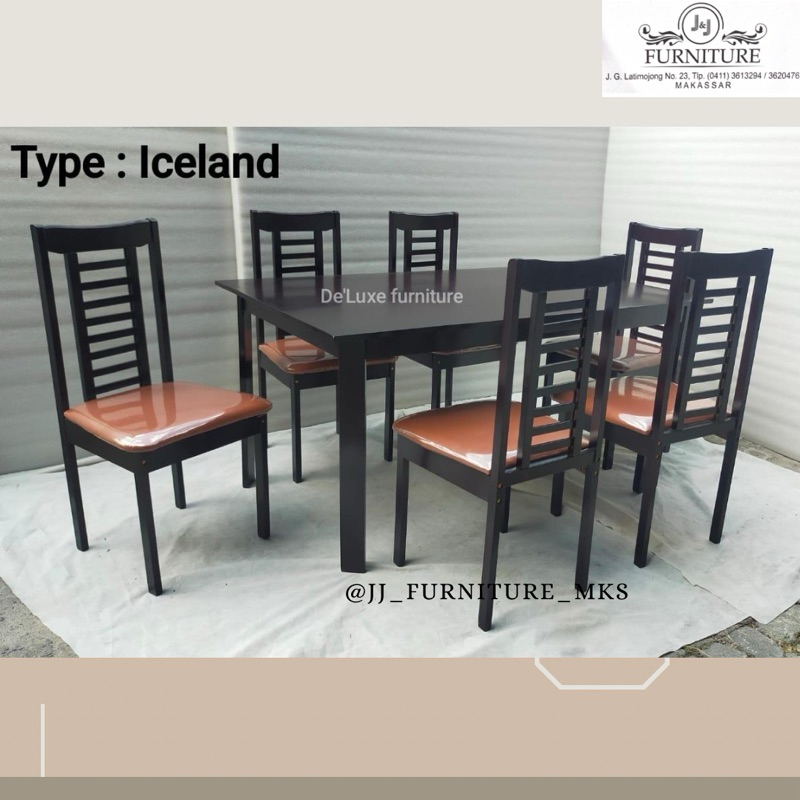 Meja makan kayu minimalis meja makan kayu hitam makassar