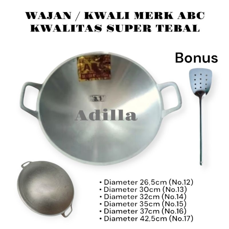 Wajan / Kwali penggorengan super tebal ABC anti lengket gratis spatula stainless