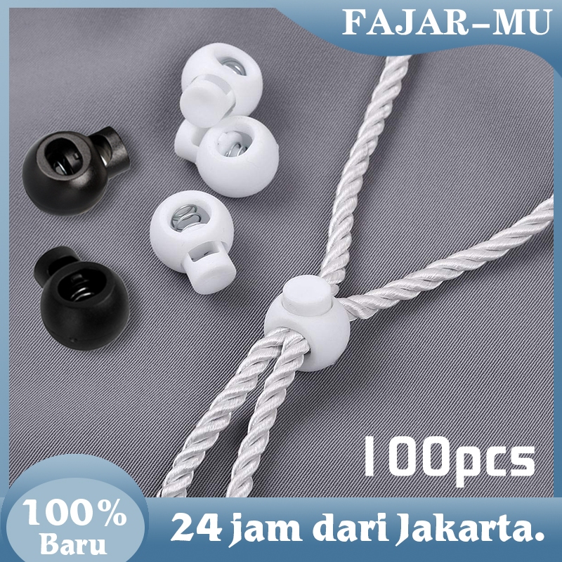 Stopper Tali 100pcs Stopper Tali Jaket Plastik Stopper Ujung Tali Stopper Bulat Stopper Tali Kur