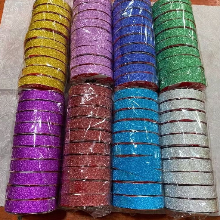 

Pita Kado Glitter 3/4 Inch Per Rol / Pita Plastik Glitter