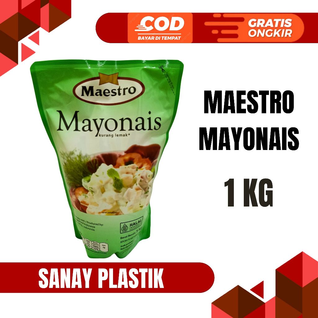 

MAESTRO MAYONAISE MAYONAIS POUCH 1 KG DAN 180 GRAM