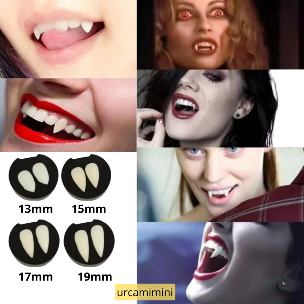 Gigi Taring Palsu Cosplay Drakula Vampire Prank Halloween ( Belum Ternasuk Lem )