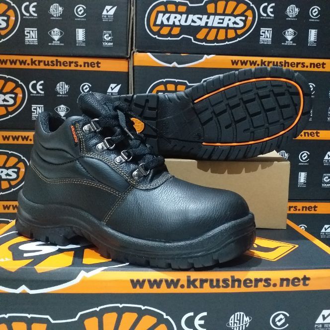 Sepatu safety KRUSHER FLORIDA Hitam/cokelat / Safety shoes KRUSHER FLORIDA Original