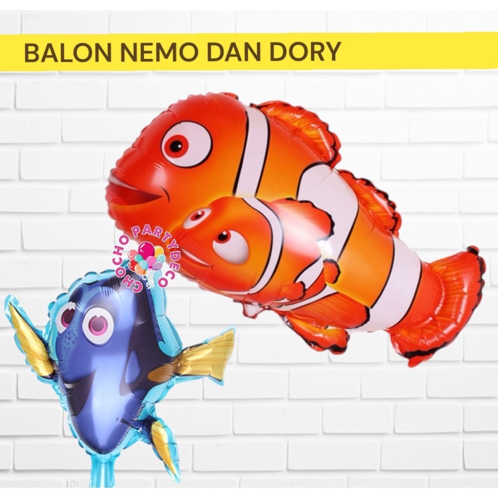 Balon IKAN NEMO DAN DORY / Balon Foil Ikan Nemo Dory