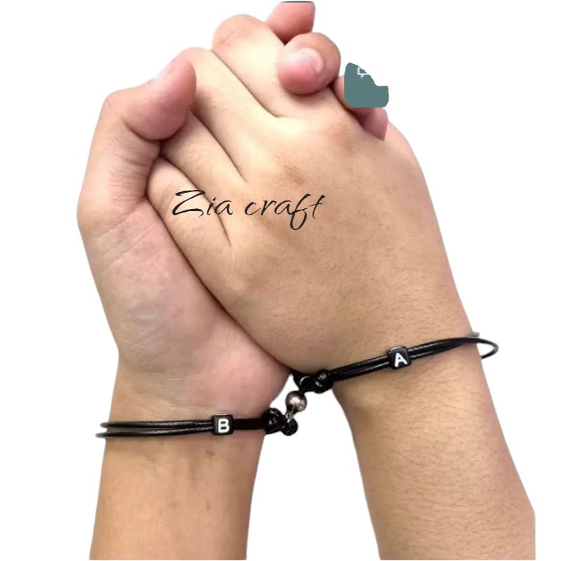gelang couple inisial huruf magnet / gelang inisial huruf / gelang couple / gelang couple inisial hu