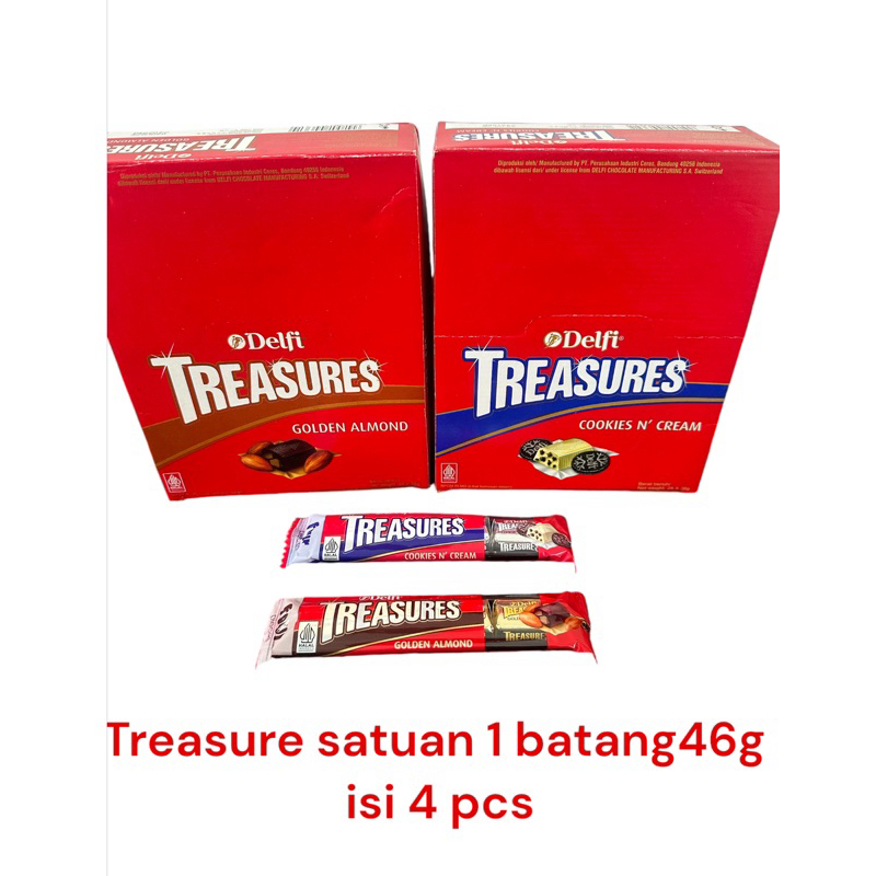 

Cokelat Delfi Treasure Satuan 1 batang 36g isi 4 pcs