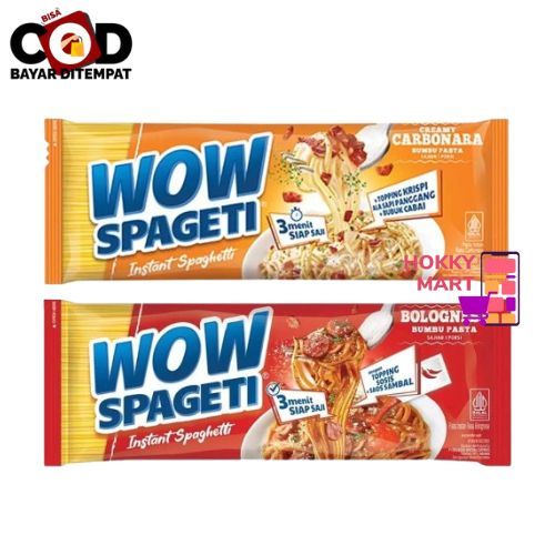 

[ HOKKY ] Wow Spageti Instan Spaghetti 88gr Creamy Carbonara Meaty Bolognese Pasta Mie Instan Halal