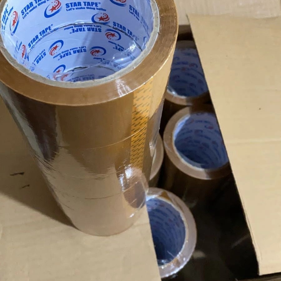 

Lakban ukuran 90 x 48mm lakban packing fragile coklat dan bening harga 1 roll 6 pcs