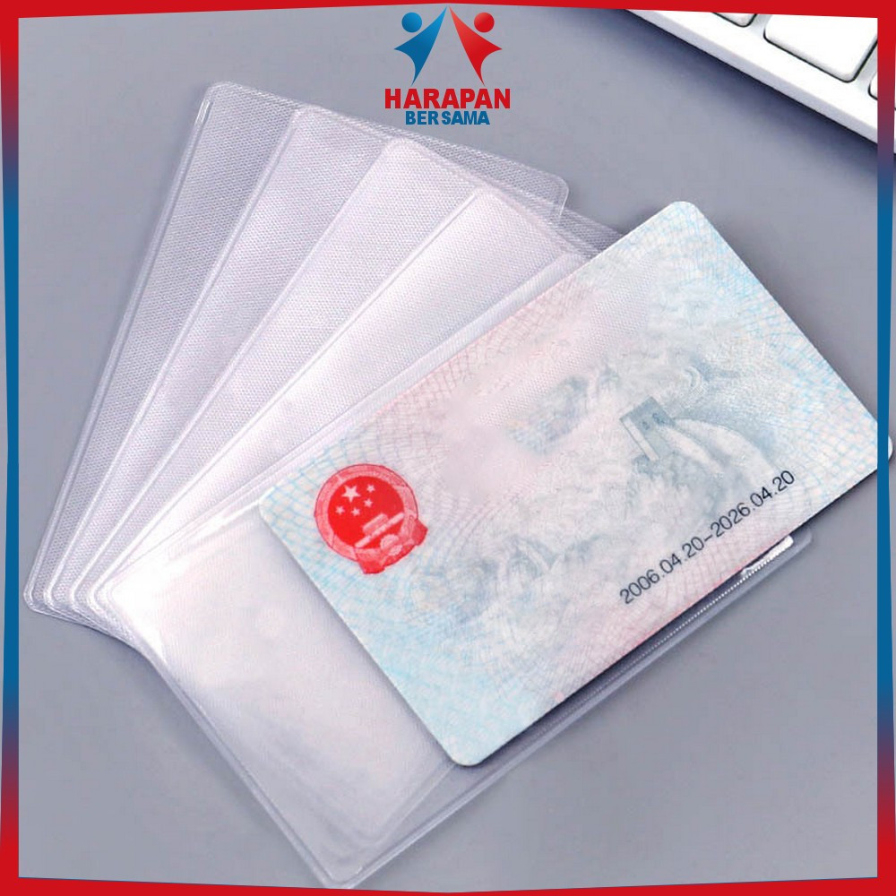

Tempat Kartu Plastik Transparan Pelindung ATM SIM KTP Tahan Air / Sampul Cover Pelindung Credit Card Anti Gores Harapan Bersama C1203