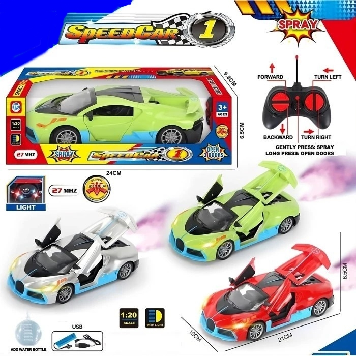 RC SPEED CAR WITH SPRAY THREE DOORS