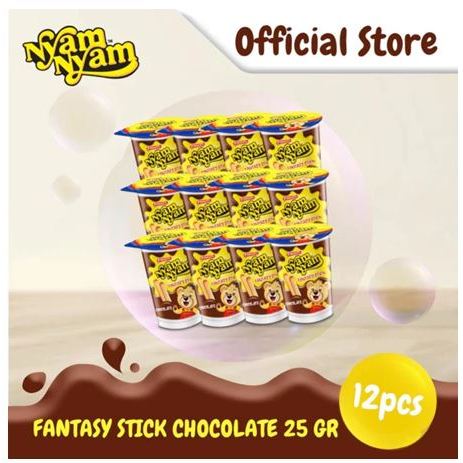 

NYAM-NYAM FANTASY STICK 12pcs @25gr CHOCOLATE STRAWBERRY CHOCOBERRY SNACK ANAK