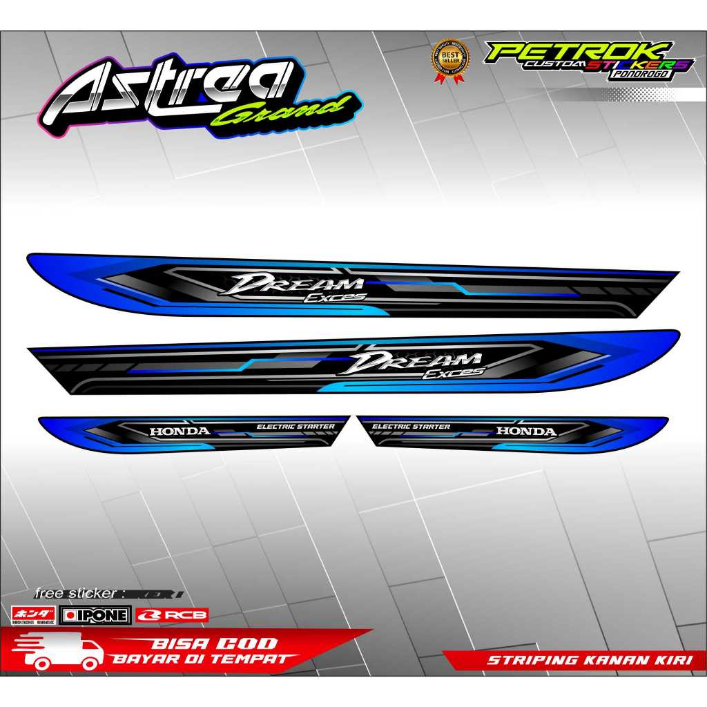 STRIPING VARIASI HONDA ASTREA GRAND / STICKER LIST VARIASI  MOTOR HONDA ASTREA GRAND