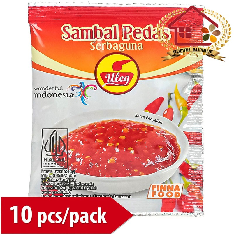 

(10 sachet x 18 gr) FINNA Uleg Sambal Pedas Renceng