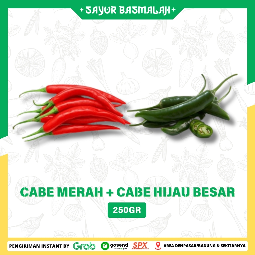 

Cabe Merah Besar + Cabe Hijau Besar 250gr - Sayur Basmalah