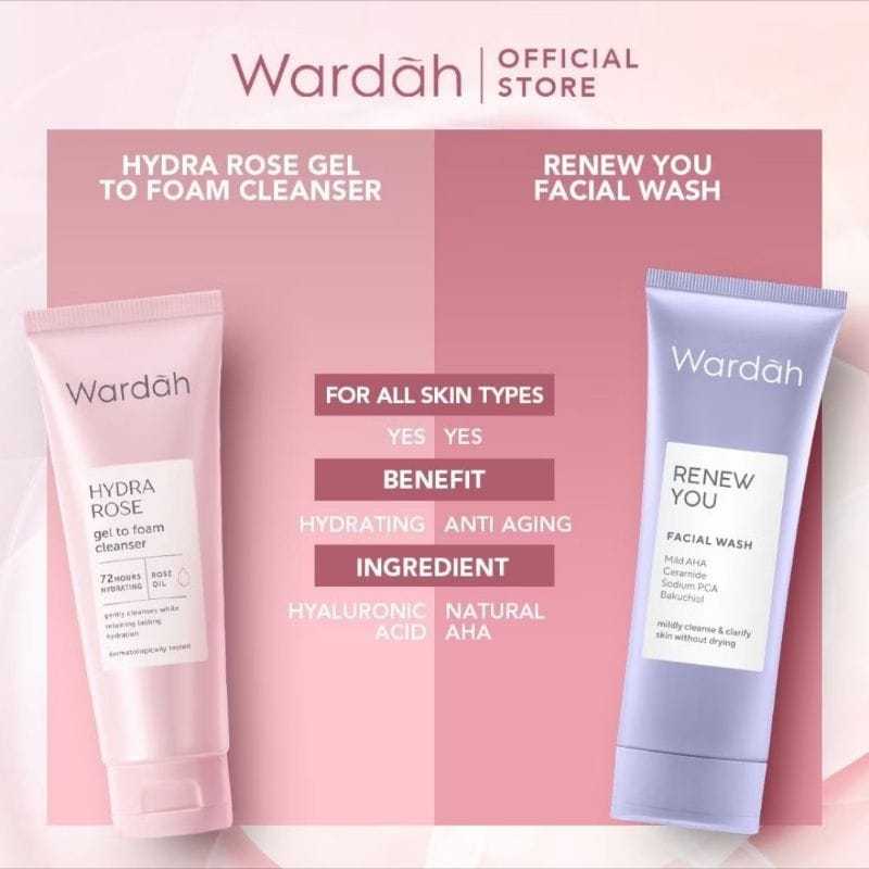 (COD) WARDAH RENEW FACIAL WASH | WARDAH HYDRA FOAM ROSE