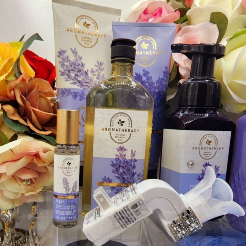 BBW AROMATHERAPY LAVENDER VANILLA SLEEP SERIES MIST CREAM LOTION WASH SHOWER GEL WALLFLOWER SCENTPOR