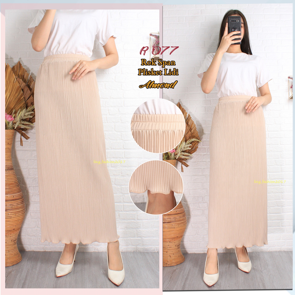 Rok Span Plisket Lidi Wavy Panjang/ Rok Span/ Rok Plisket/ Rok Wavy/ Rok Span Wavy/ Rok Panjang/ Rok