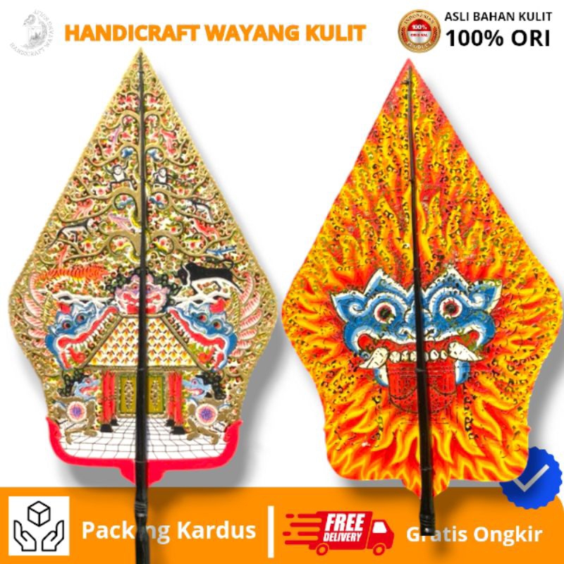 HANDICRAFT WAYANG KULIT | Wayang Kulit Asli GUNUNGAN KAYON -+ 30cm Sungging Klasik Alusan Kualitas S