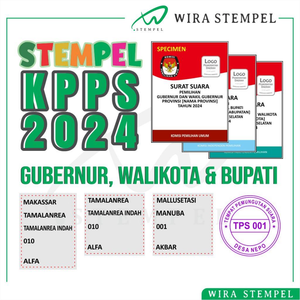 

Stempel Pemilu Cap KPPS Kartu Suara Pilkada Pilgub Pilwali Pilbub Stampel TPS