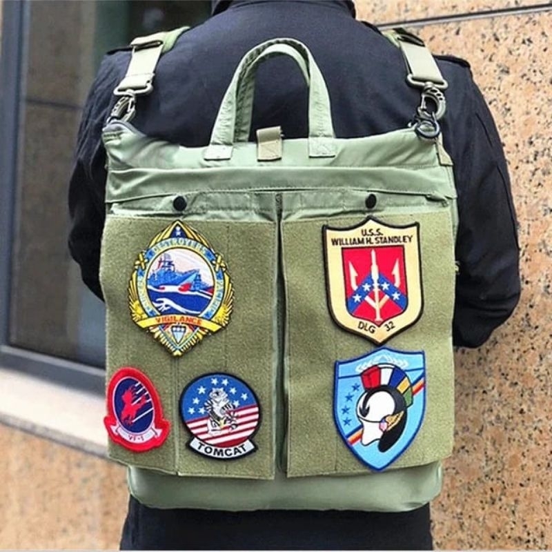 Tas Helm Ransel Tactical Pilot Helmet Bag Tas Helm Pilot Army Model Duffel Sling Dan Ransel