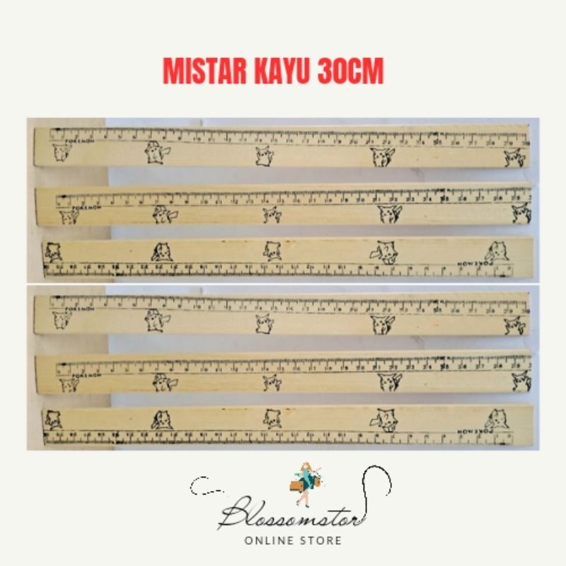 

MISTAR KAYU 30 CM / WOOD RULER / PENGGARIS