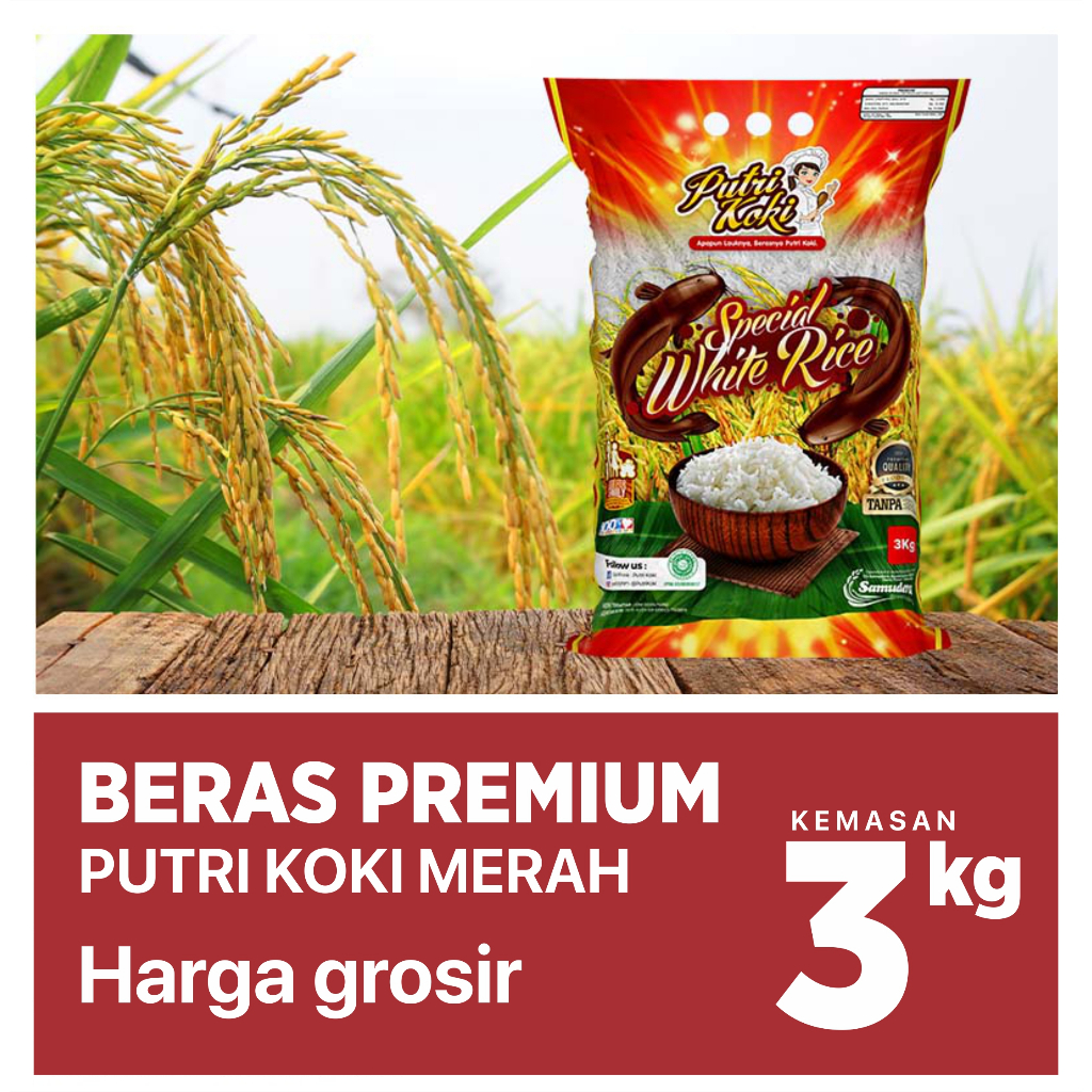 

Beras Putri Koki Merah Premium 3kg/Beras Murah/Beras Premium